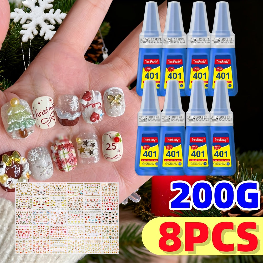 Waterproof Nail Adhesive Tabs with Nail Stickers 0.85oz Dropper Tip Bottle - Extra Strong Alcohol-Free Quick Release Long Wearing Salon Formula for Press On Nails & Nail Art Women  - product image 7