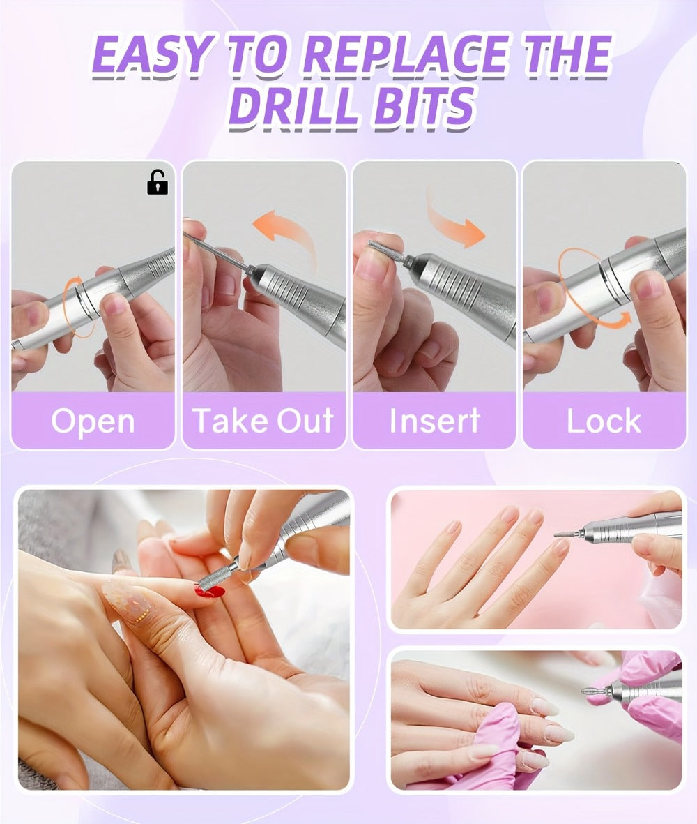 45000RPM Electric Nail Drill Machine Rechargeable Cordless with LCD Display Professional Nail File Drill for Acrylic Gel Nails Cuticle Removal Manicure Pedicure Polisher Home Salon - product image 15