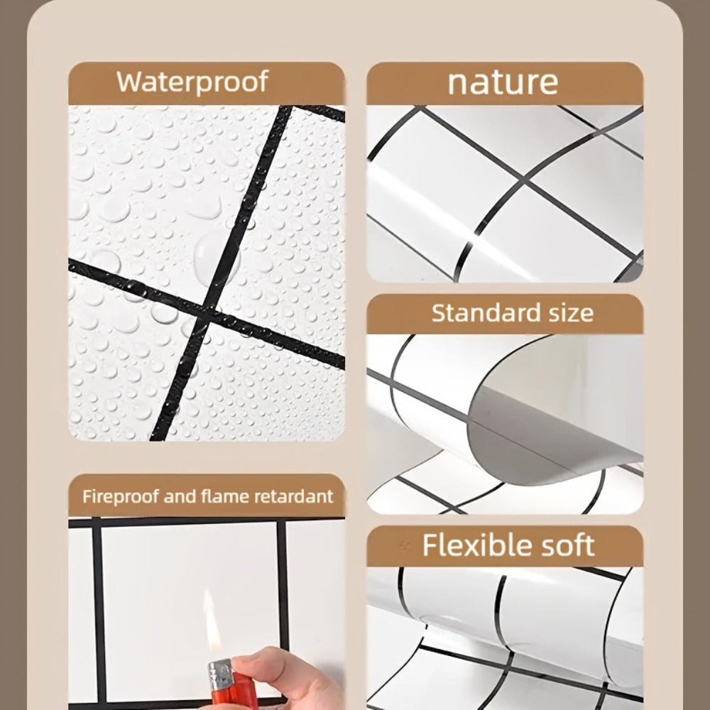 Marble Pattern Wall Stickers Vinyl Decals Oversized Glam Style Self Adhesive High Gloss Removable Wallpaper for Kitchen Bathroom Living Room Office Home Decor 20 40 Pieces Multiple - product image 22