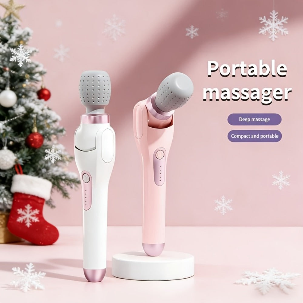 Electric Handheld Massager 180° Foldable Massage Stick | 5-Speed Vibration USB Rechargeable Rotating Head | Full Body Relief Neck Back Shoulder Leg Waist | Portable Cordless Massag - product image