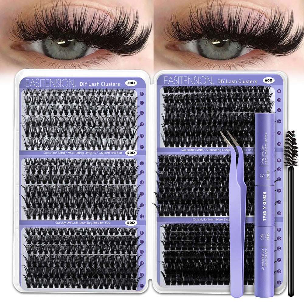Premade Lash Clusters 708Pcs Mixed Length 30D 50D 80D 100D Wispy Volume Kit – Natural Fluffy DIY Lash Extensions with Bond Seal & Applicator for Everyday, Party, Travel & Event Loo - product image 6