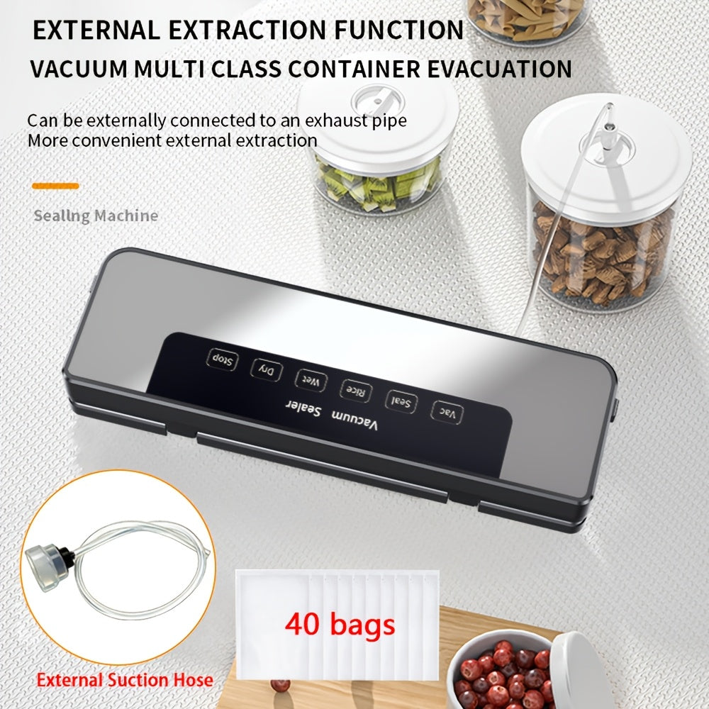 Vacuum Sealer Machine 65KPA with 40 Bags – Wet & Dry Mode – 6-in-1 Food Preservation Sealing System for Home & Kitchen - product image 3