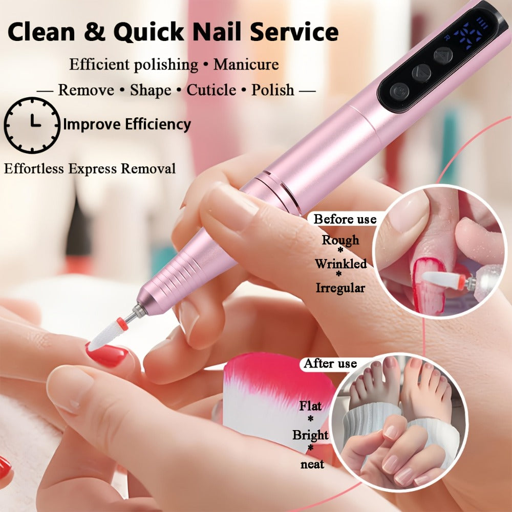 35000RPM Electric Nail Drill Rechargeable – Portable USB-Powered Low Noise Nail Efile for Manicure & Pedicure | Professional Cordless Nail Drill for Acrylic & Gel Nails, Gift for W - product image 8
