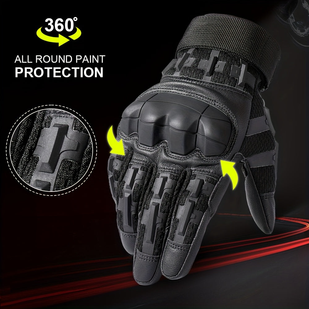 Camouflage Motorcycle Riding Gloves for Men Women, Anti-Slip Wear-Resistant, Outdoor Hiking Camping Hunting Shooting Cycling – Tactical Full Finger Gloves with - product image 2