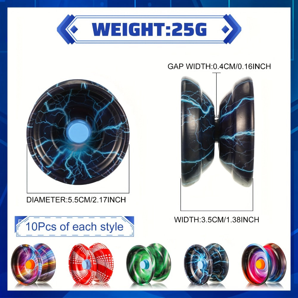 Metal Alloy Yoyo Bulk 50 Pcs Responsive Yo-Yo Set for Beginners Kids Adults Auto Return String Trick Yoyos Colorful Party Favors Gift Boys Girls Students for - product image 2