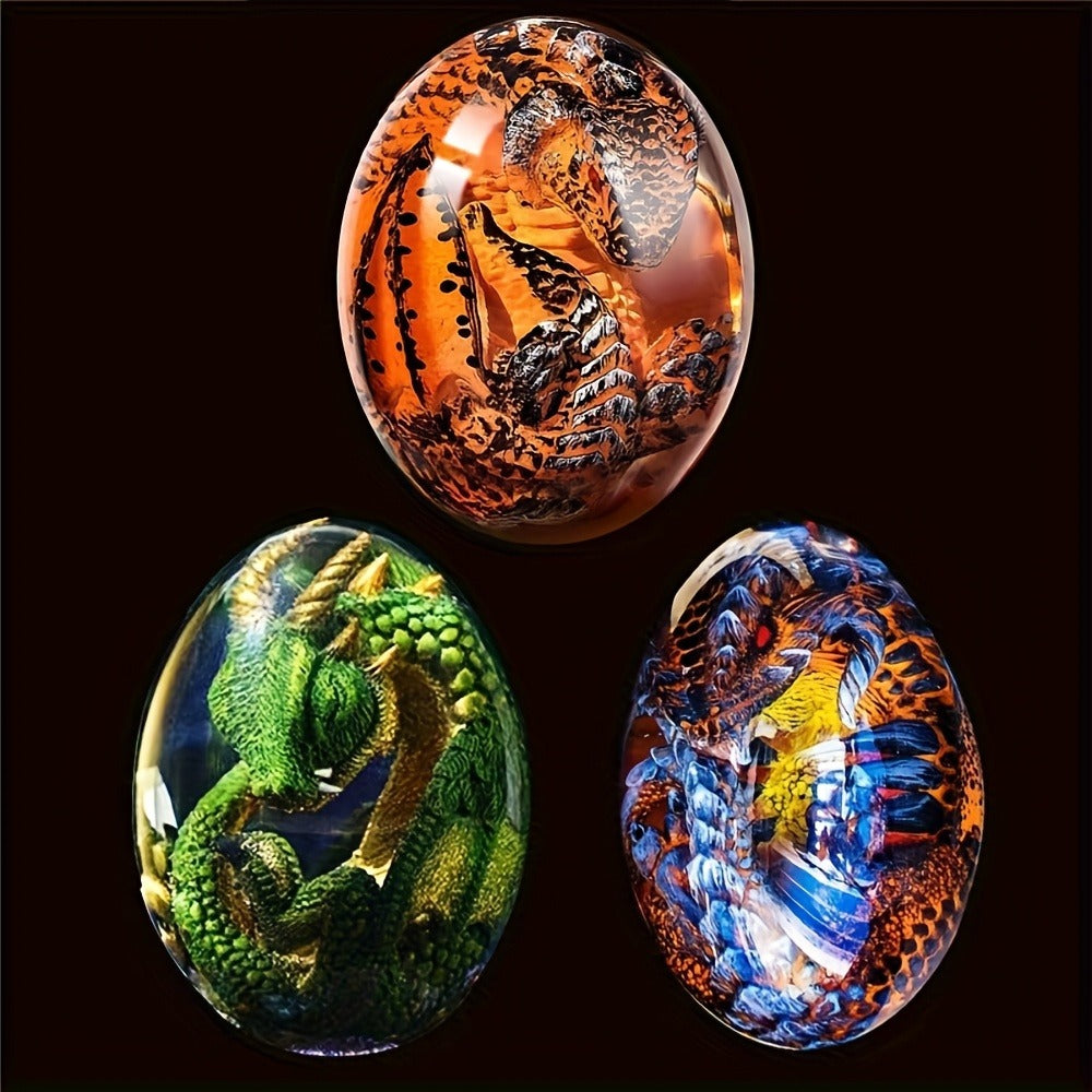 Dragon Egg Statue Crystal Transparent Resin Dinosaur Egg Figurine Handcrafted Collectible for Fantasy Lovers Home Decor Shelf Display Birthday Gift - product image