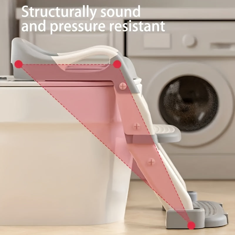 3-In-1 Portable Toilet Seat for - Adjustable and Foldable Step Stool with Safety Harness, Multi-Colored, Made of Plastic - Perfect for Home, Stairs, and - product image 6