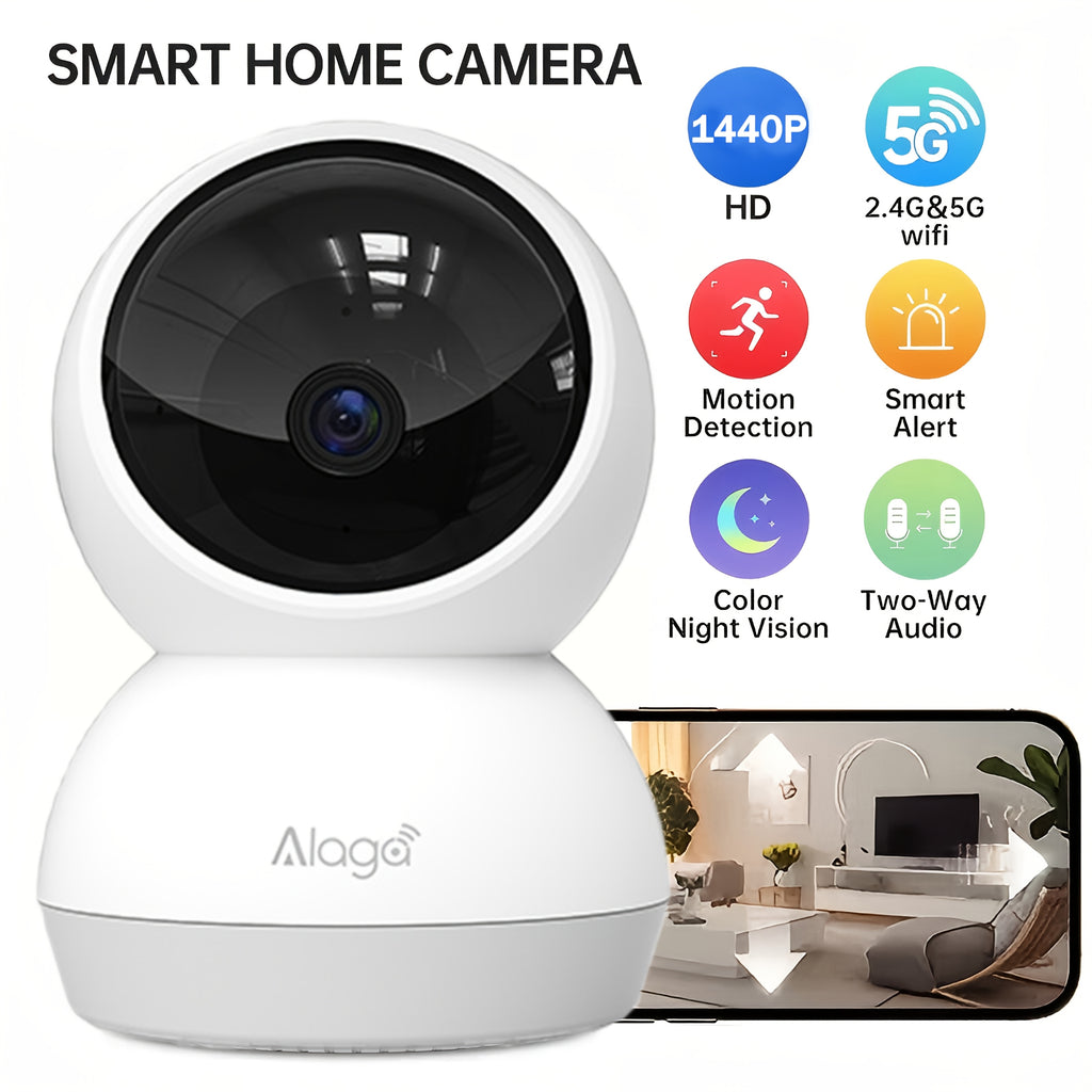 Alaga 2K Monitor with Camera and Audio - Indoor Security Camera, AI Motion Detection, 2.4G/5G Wifi, Night Vision, 2-Way Talk, Cloud/Sd Storage - product image