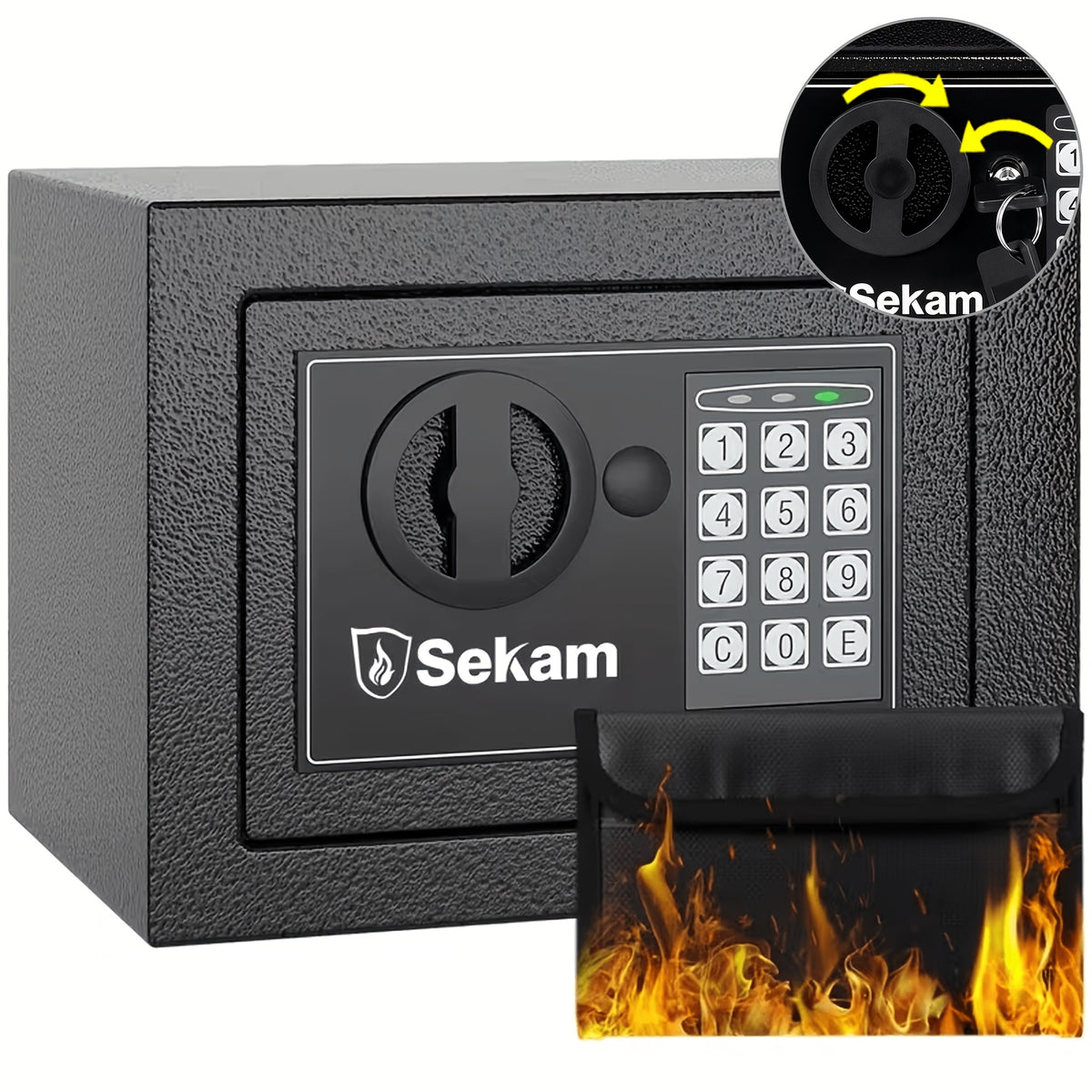 Heavy Duty Steel Safe With Cash Bag Without Cash Bag Home Safety Safe Equipped With A Combination Lock and Key Lock Suitable For Storing Cash Documents and - product image 8