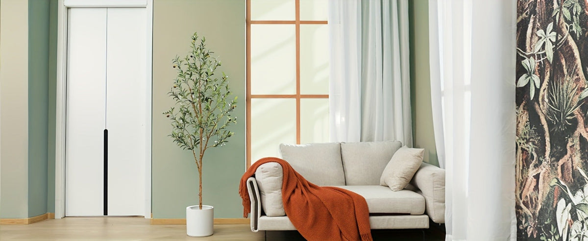 Artificial Olive Tree Potted Faux Plant Real Wood Trunk Lifelike Fruits Indoor Outdoor Home Office Decor Fake Silk Tree Multiple Sizes Available 4ft 5ft 6ft 7ft - product image 14