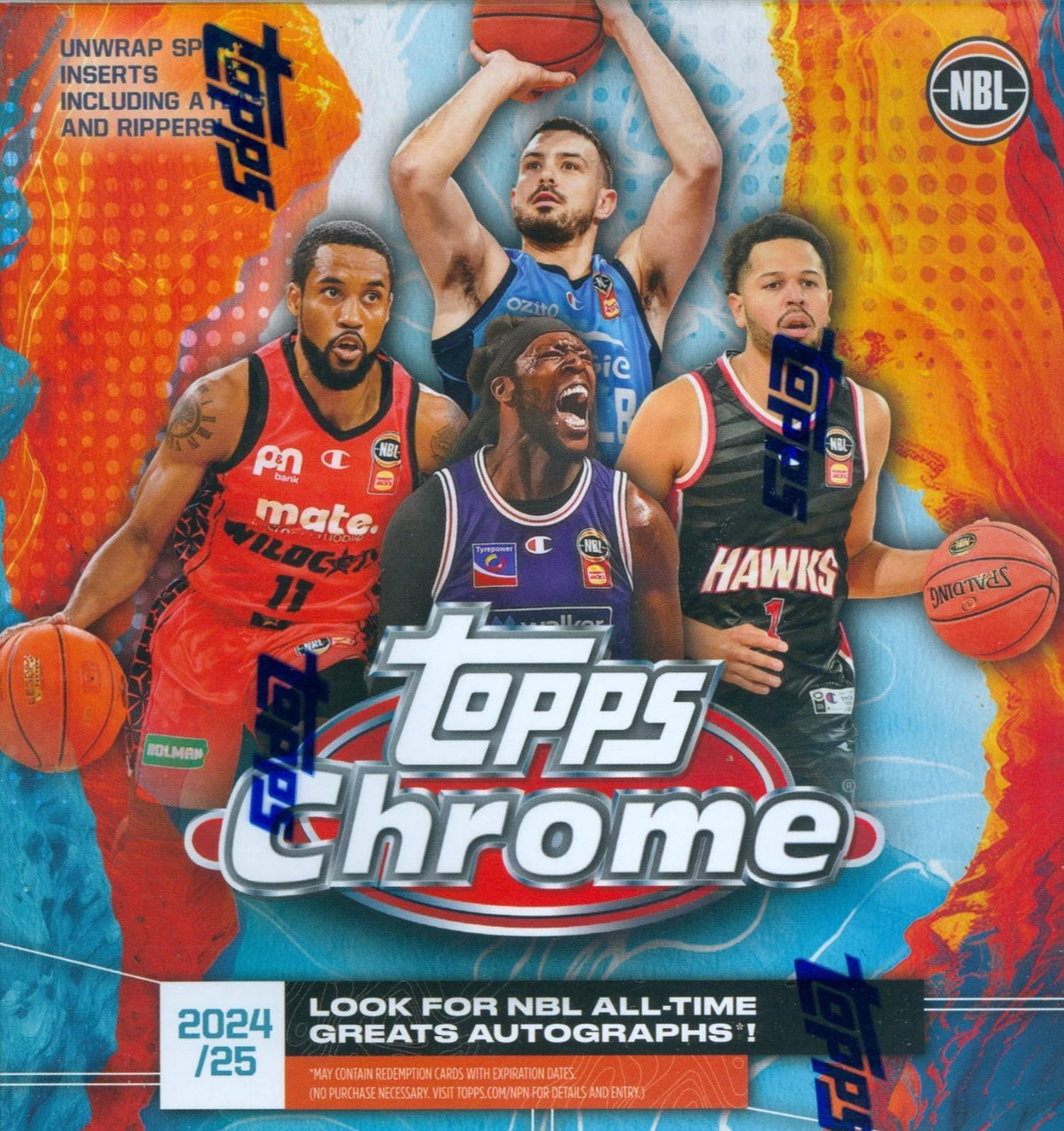 Factory Sealed 60 Cards 10 Packs, Refractors & Autographs, Collector Gift for NBL Fans & Basketball Card Collectors | Topps Chrome NBL Basketball Mega Box - product image 4