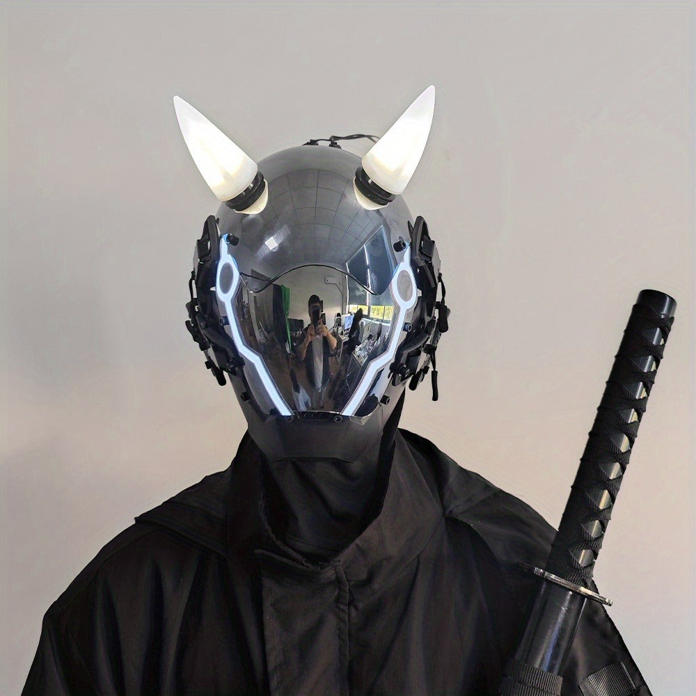 Battery-Powered LED Full Face Mask for Halloween, Christmas, Easter, Rave Music Festival & Party, Unisex Adult Costume Prop, Cool Gift for Men & Women - product image 18