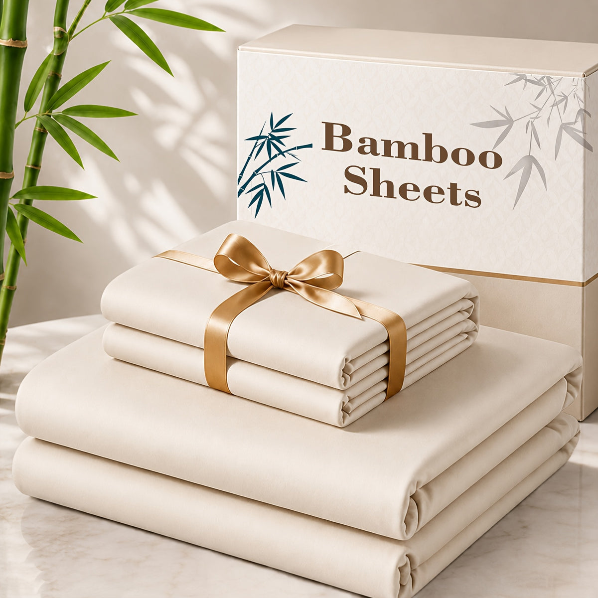 4 pcs Cooling Bamboo Bed Sheet Set, 3000 TC Extra Deep Pocket 20 Inch Bed Sheet, Children Luxury Soft Hotel & Cooling Sheet Set for Hot Sleepers, Wrinkle and - product image 3