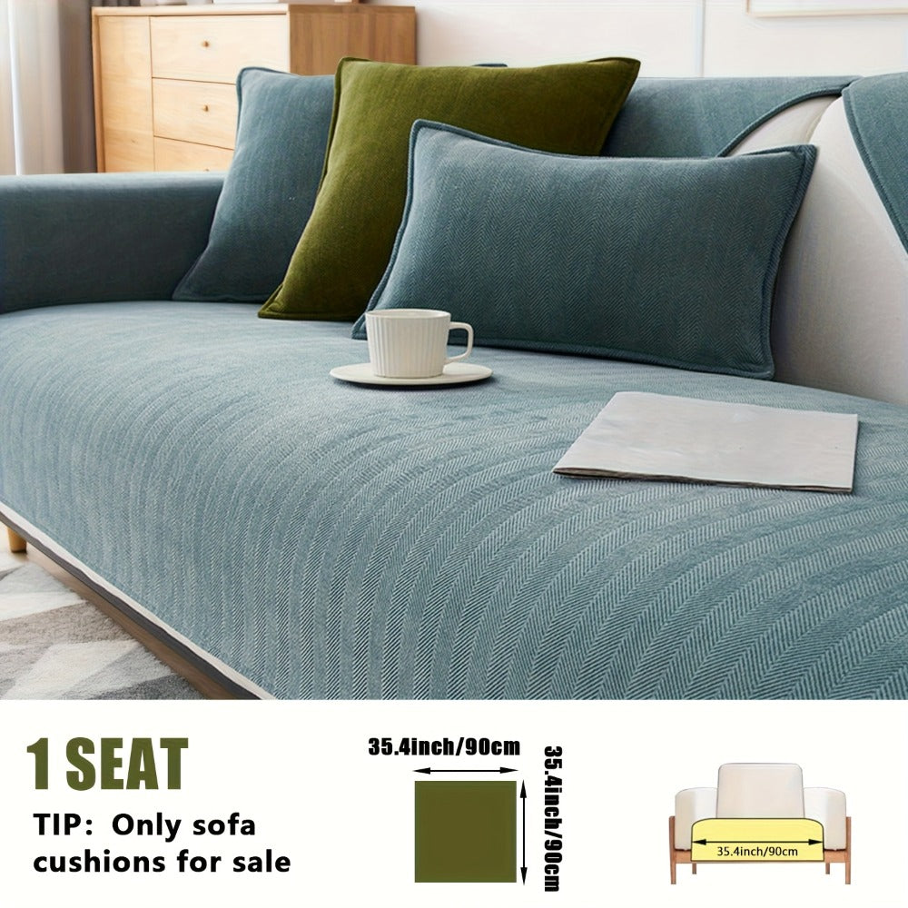 Chenille Ribbed Sofa Cover - Pet Friendly Non-Slip Machine Washable Soft Stretch Slipcover for 1-4 Seater Sectional Sofa Living Room Bedroom Office, 9 Colors - product image 35