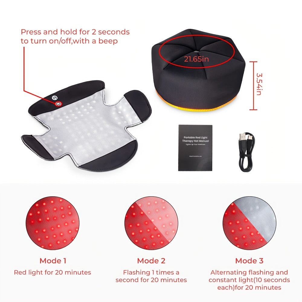 Red Light Therapy Cap 101 LEDs Detachable LED Panel Infrared Light Hat for Brain Relaxation Insomnia Relief Head Pain Treatment Hair Growth Scalp Care - product image 9
