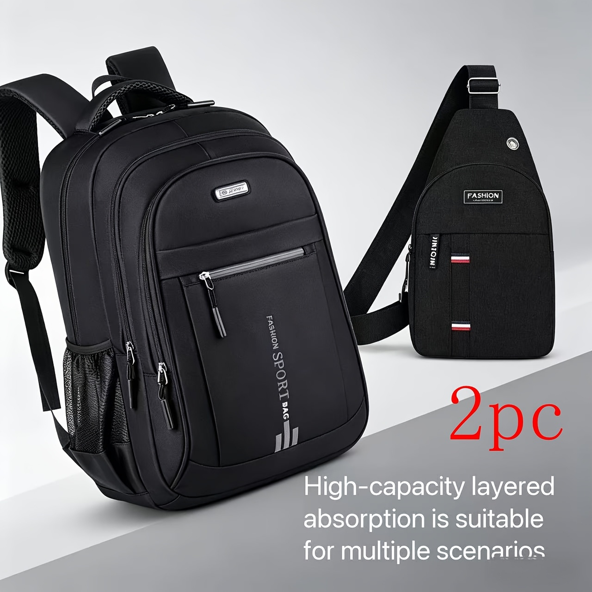 Business Travel Backpack for Men | Large Capacity Sturdy Nylon, Multi-Compartment, Adjustable Shoulder Straps, Dual-Purpose Campus & Work Bag | Available as - product image 14