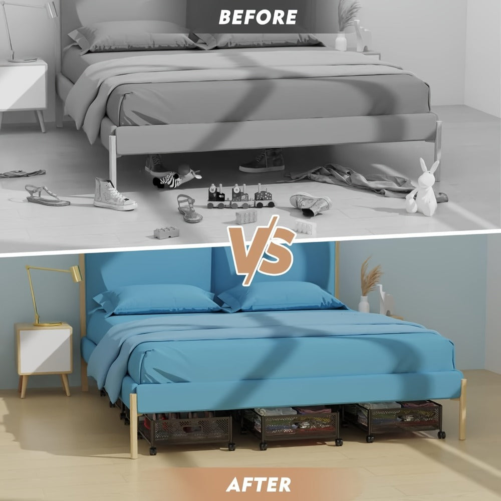 Under Bed Storage Containers with Wheels & Handles – Shoes, Clothes, Blankets Organizer - product image 9