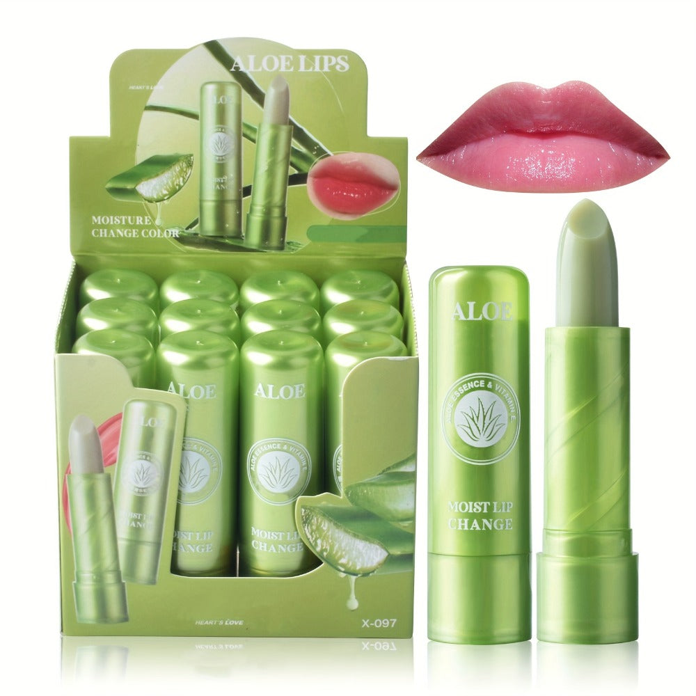 Aloe Vera Lip Balm Set 12 Pack Natural Moisturizing Hydrating Waterproof Anti-Chap pH Color Changing Tinted Lip Care for Dry Cracked Chapped Lips Women Girls - product image 7