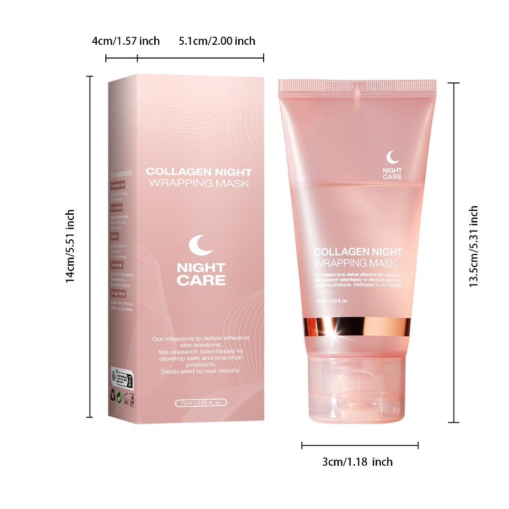 Collagen Night Mask with Brush Overnight Face Mask Hydrating Anti-Aging Sleeping Mask Elasticity Repair Skin Care for All Skin Types - product image 6