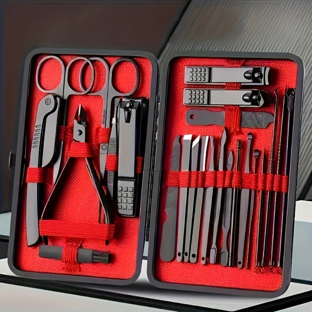 Manicure & Pedicure Kit 25 Piece Stainless Steel Nail Clipper Set – Professional Sharp Blade Complete Home Nail Care Tools for Fingernails & Toenails, Gift Set for Women Men Adults - product image