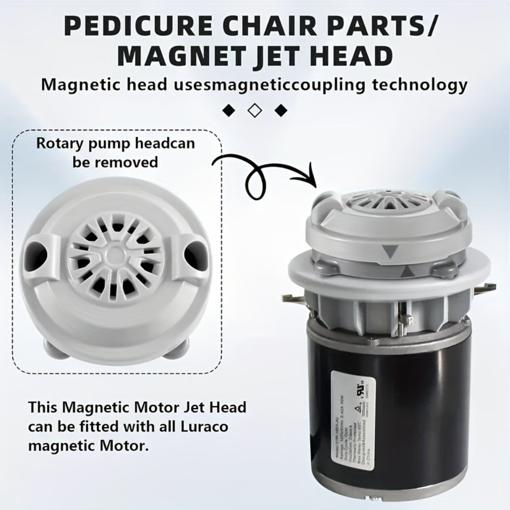 Magnetic Pipeless Jet Head Motor Replacement for Pedicure Spa Chair — Rotating Jet with Propeller & Cap, 4-Pin Connection, Luraco Compatible, Easy Clean, Durable Plastic, Grey - product image 10