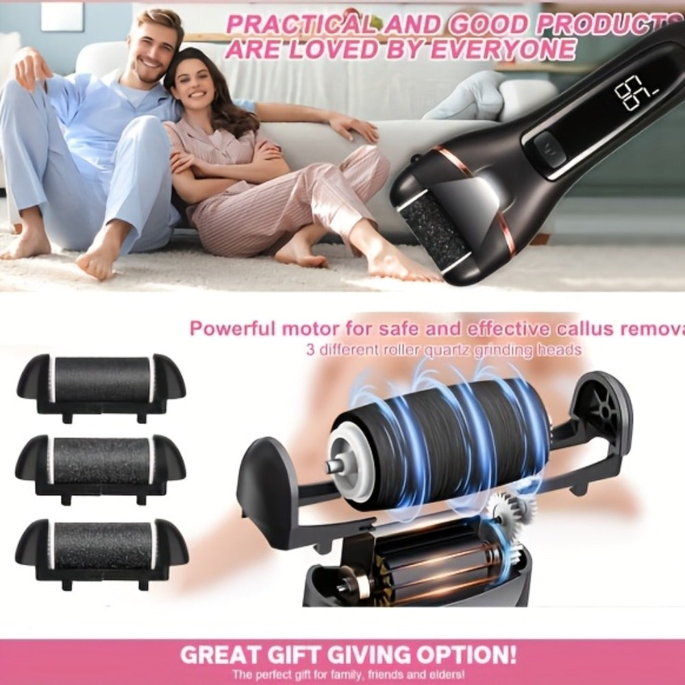 Electric Foot File 14-in-1 Rechargeable Pedicure Kit 3 Roller Heads Dead Skin Callus Remover Portable Foot Scrubber Professional Foot Care Tool for Women Men Black White Silver - product image 21