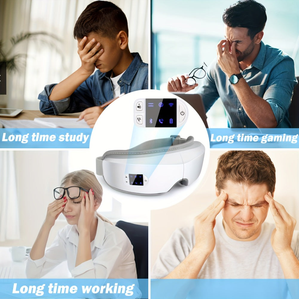 Eye Massager 4D Kneading Vibration Hot Compress Bluetooth Music Massage – Rechargeable Portable Eye Relax Device for Stress Relief - product image 9