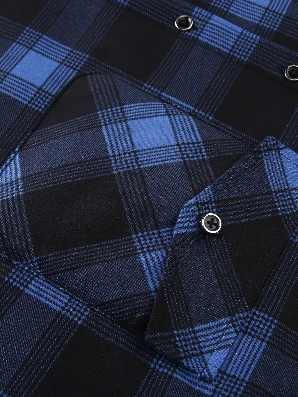 Men's Heavy-Duty Flannel Jacket - Thermal Insulated Hooded Coat with Front Pockets, Blue Black Plaid Work Jacket for Logging, Winter Outdoor Jobs, Construction - product image 14