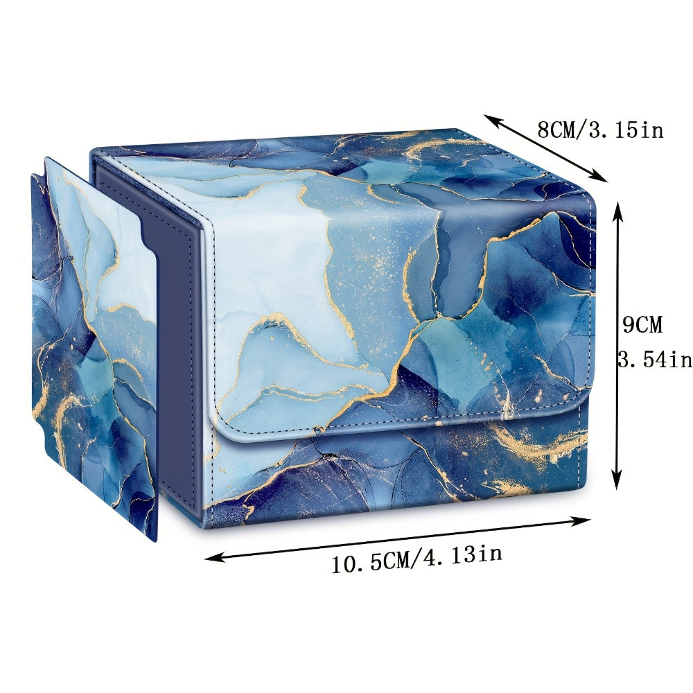 Premium PU Leather Deck Box with Magnetic Closure, Built-In Divider, Marble & Starry Sky Colors for Trading Card Collectors & Players – Magnetic Card Storage - product image 2
