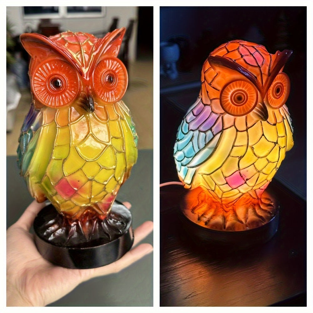 3D Resin Animal Night Light – Bohemian Vintage Dragon, Owl & Sea Turtle Stained Desk Lamp for Bedroom, Home Decor, Birthday & Christmas Gift (Dragon / Owl / Sea Turtle) - product image 5