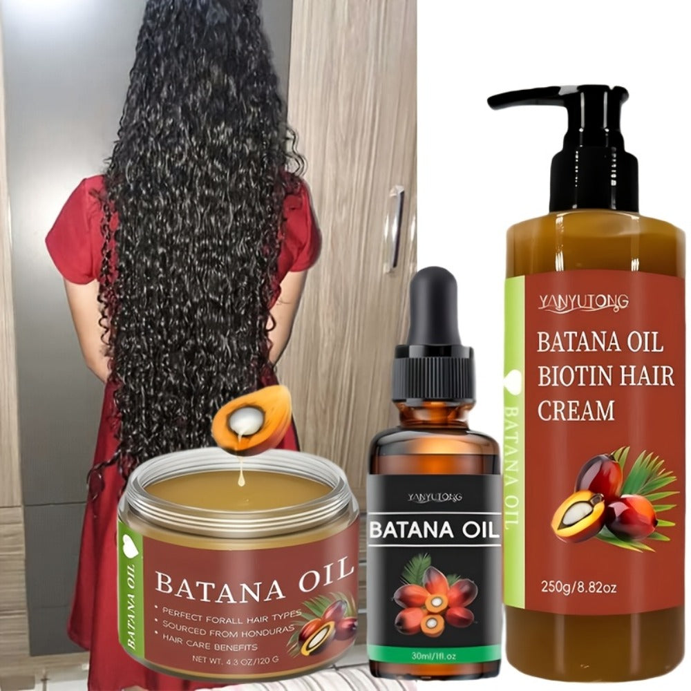 Honduras Batana Oil 3-Piece Complete Hair System — Cold Pressed Hair Cream, Hair Oil & Essential Oil with Biotin | Thickens, Strengthens & Nourishes Scalp | Prevents Breakage | All - product image 5