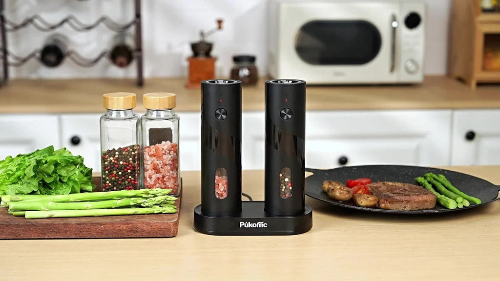 Electric Pepper Grinder Set USB-C Rechargeable with LED Light Ceramic Core Adjustable Coarseness One-Hand Automatic Salt Pepper Mill Kitchen Gift for Home Cooking Camping BBQ - product image 13