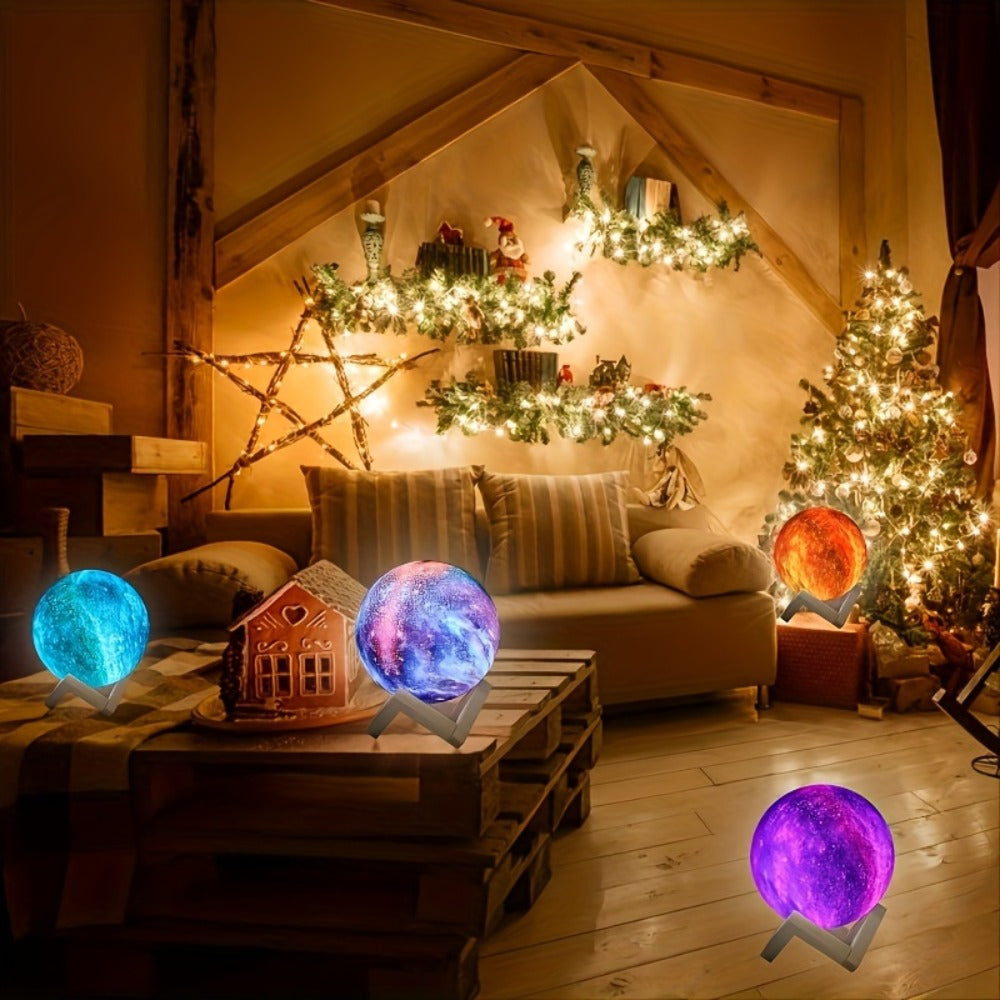 3D Moon Lamp 16 Colors LED Night Light with Remote Control USB Powered Solid Wood Stand 16 Inch Colorful Ball Moon Light Unique Birthday Gift for Bedroom Home Decor Kids Adults - product image 2