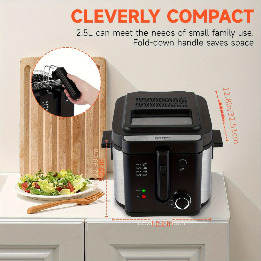 Deep Fryer 1500W Electric – Non-Stick Stainless Steel Frying Pot with Adjustable Temperature Control & Frying Basket, 1.5L / 2.5L / 3L / 5L / 6L Capacity for Home Kitchen - product image 2