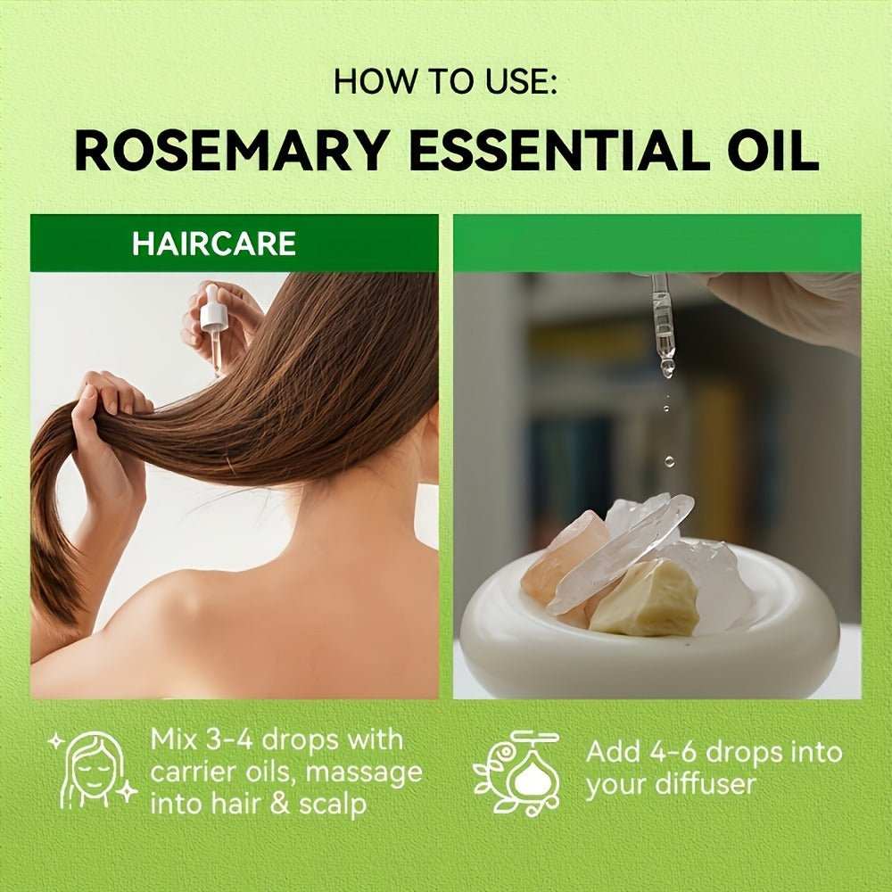 Rosemary Essential Oil 3-Pack 3.38oz Plant-Based — Hydrating Hair Growth Scalp Oil, Multi-Use for Face Body Nails Massage & DIY Beauty, Women Holiday Gift Set - product image 8