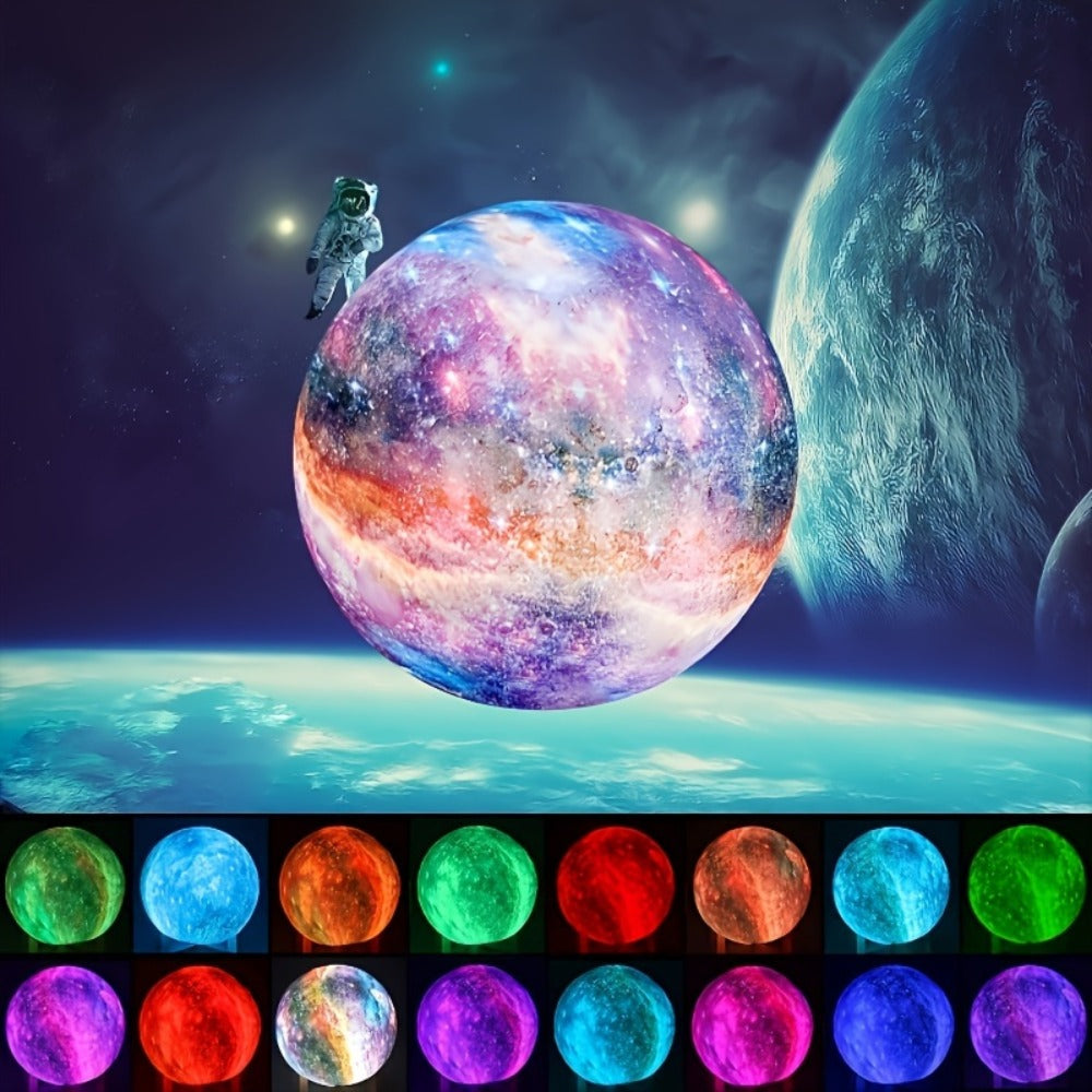 3D Moon Lamp 16 Colors LED Night Light with Remote Control USB Powered Solid Wood Stand 16 Inch Colorful Ball Galaxy Lamp for Bedroom Home Decor Unique Birthday Gift Kids Adults - product image 10