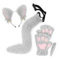 Bell Ear Headband, Plush Paw Gloves & Adjustable Tail for Halloween, Cosplay, Role Play & Stage Performances, Cute Gift for Women Girls, Grey White Brown Pink - product image 19