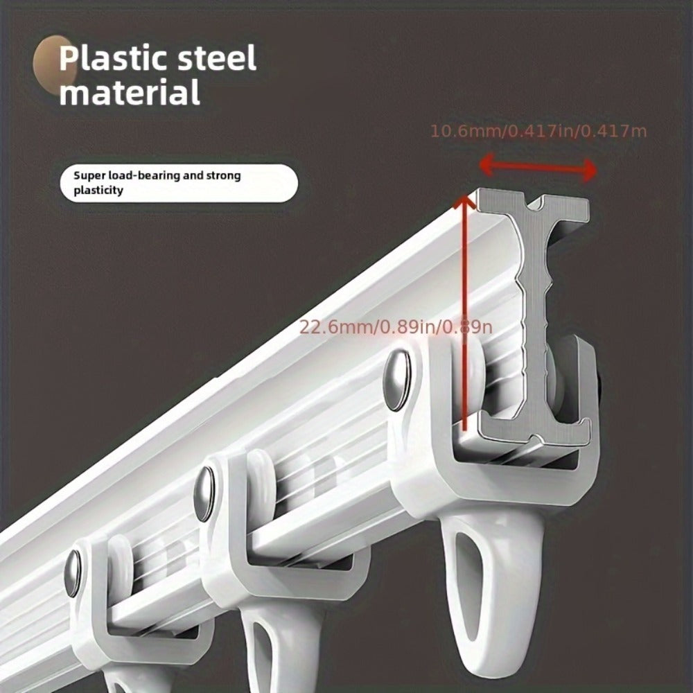 Flexible Curtain Rail Track – Bendable PVC Ceiling Mount Curtain Rod for Bay Window, Bathroom & Home Decor, Trim-to-Fit Monorail Curtain Track System - product image 3
