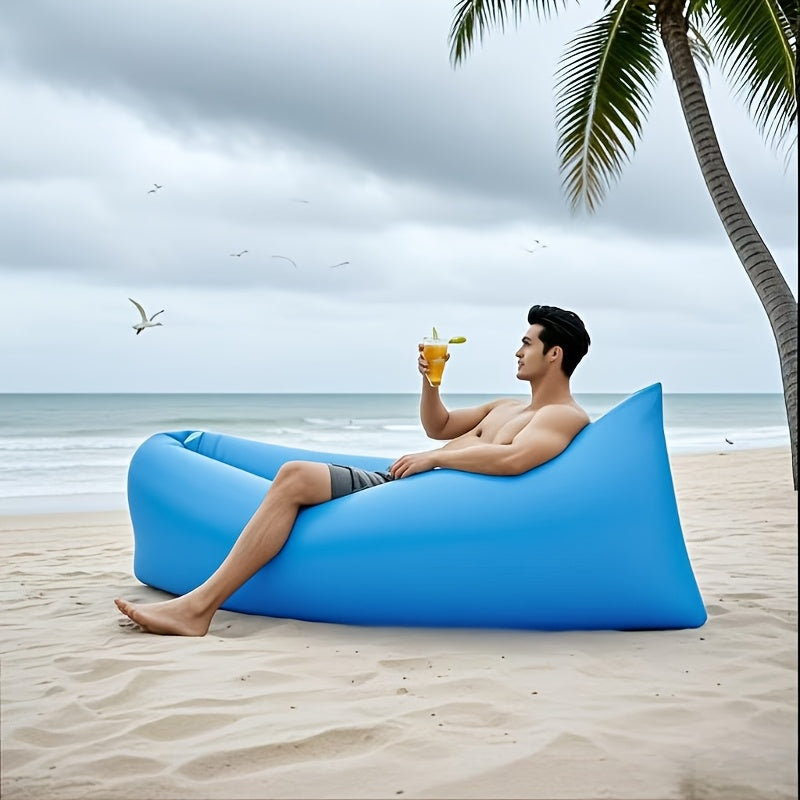 Inflatable Air Sofa Outdoor Camping Lounger 440LB Heavy Duty Quick Inflate Portable Lazy Bag Sofa Bed with Carry Bag Featherlight Space-saving for Beach Hiking Music Festival Travel 6 Colors