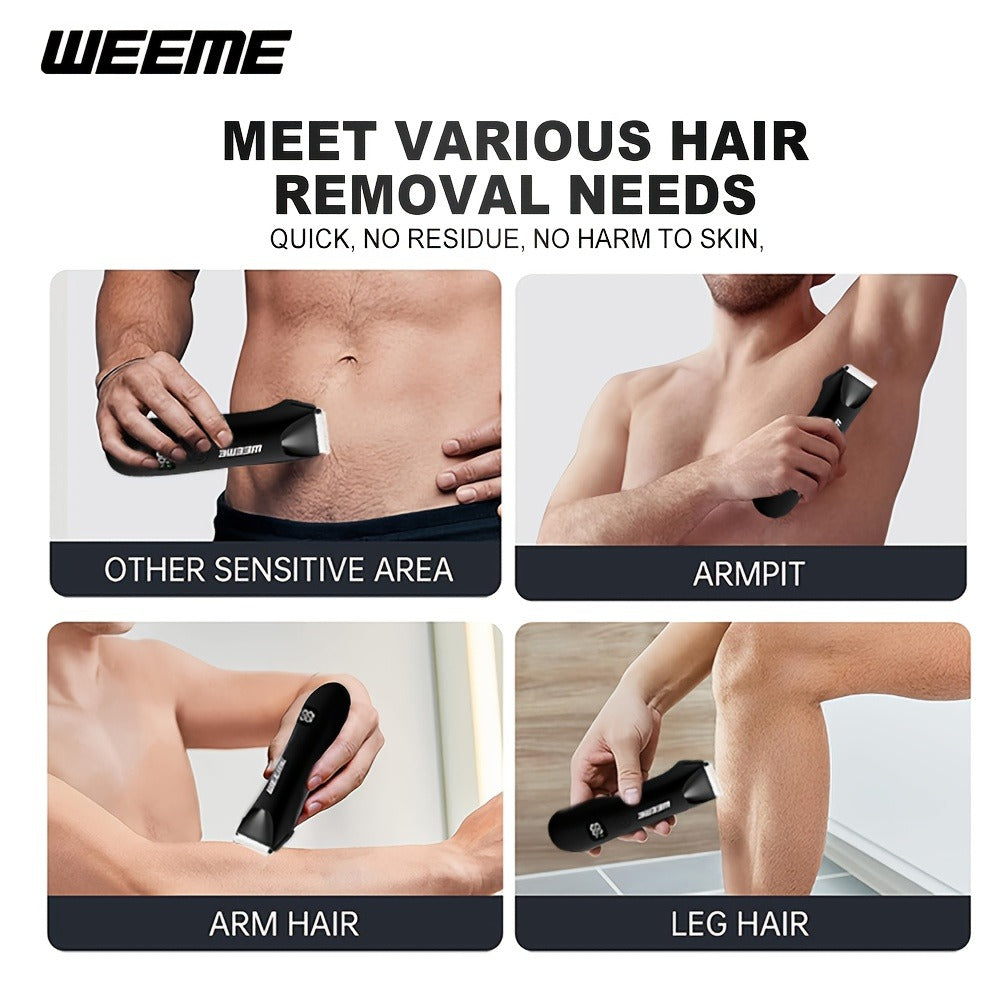 Men's Body Hair Trimmer USB Rechargeable - Chest, Leg & Armpit Hair Trimmer with LCD Display & LED Light, Cordless Electric Body Groomer for Men, Gift for Dad, Husband, Son, Birthd - product image 4