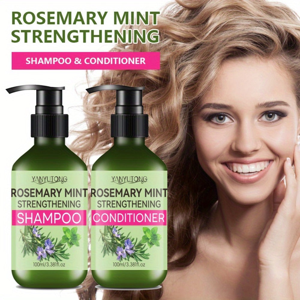 Rosemary Mint Shampoo & Conditioner Set with Rosemary Extract — Moisturizing Strengthening Hair Growth Formula, Scalp Stimulating, All Hair Types, Unisex 3.38oz Travel Size - product image 12