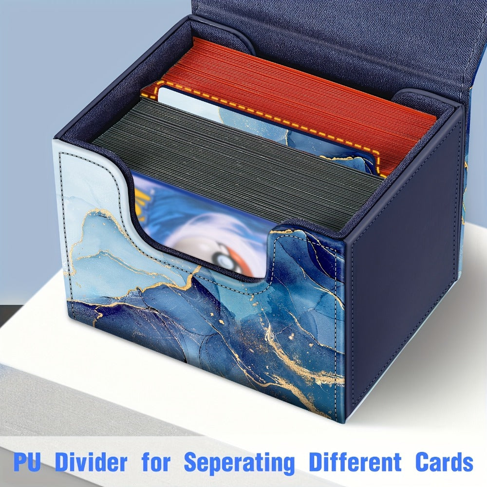 Premium PU Leather Deck Box with Magnetic Closure, Built-In Divider, Marble & Starry Sky Colors for Trading Card Collectors & Players – Magnetic Card Storage - product image 5