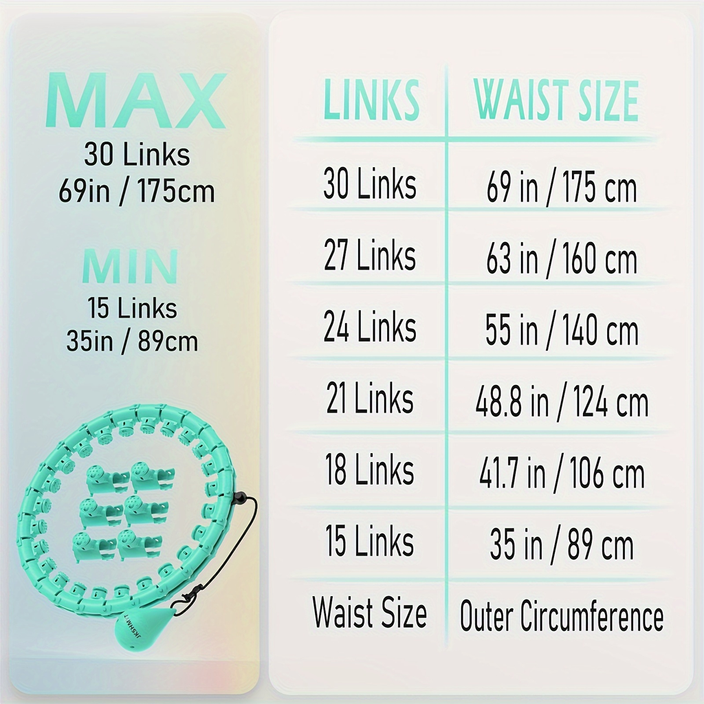 Weighted Hula Hoop Exercise Ring 69" | Smart Pilates Circle with 30 Detachable Knots, Plus Size Adjustable Fitness Hoop for Adults, Beginners & Core Workout