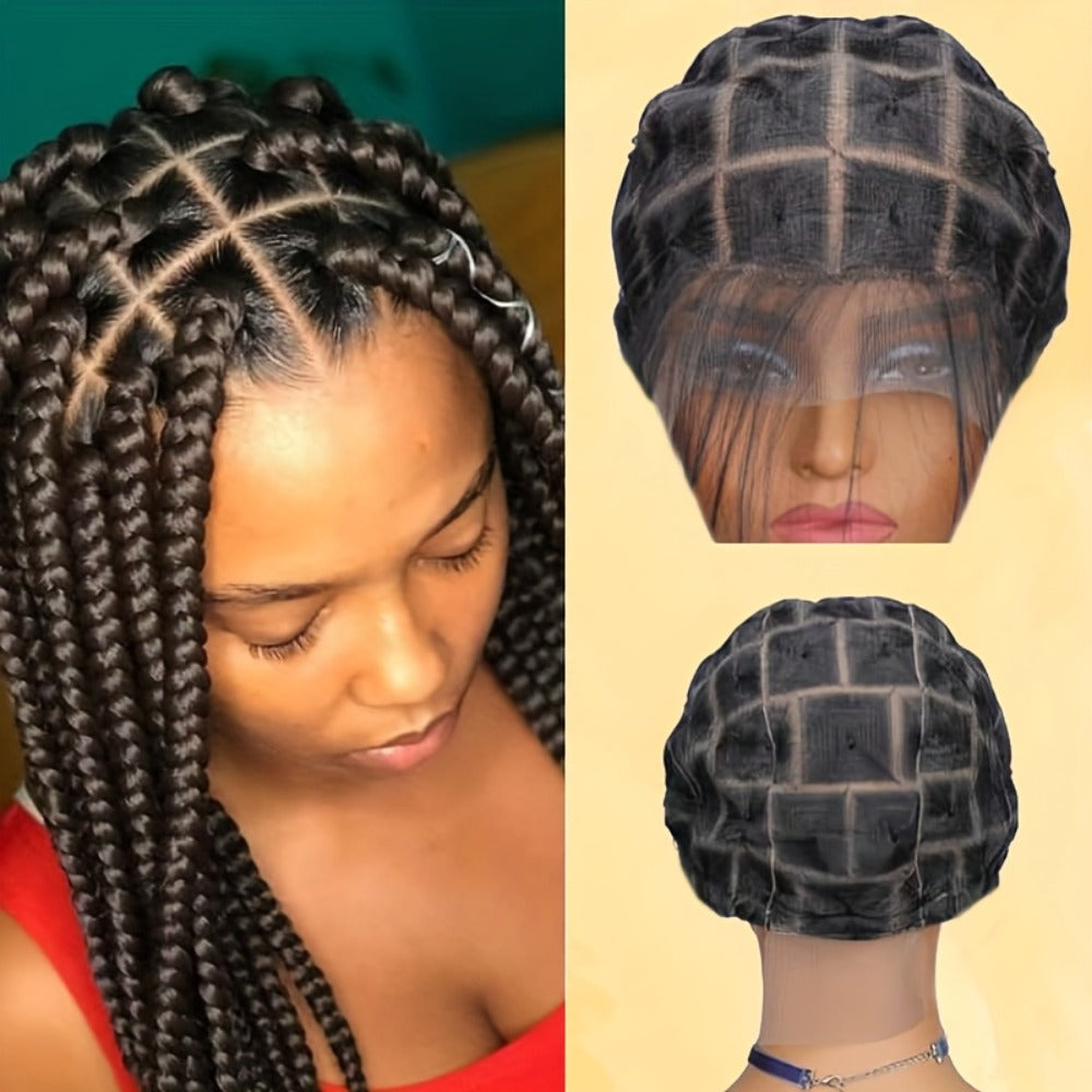Crochet Wig Cap DIY Braiding Set Double Full Lace Baby Hair Premade Lace Front | Nylon Hair Net Hook Tool for Making Braided Wigs 82 109 112 121 Sections Natural Black - product image 9