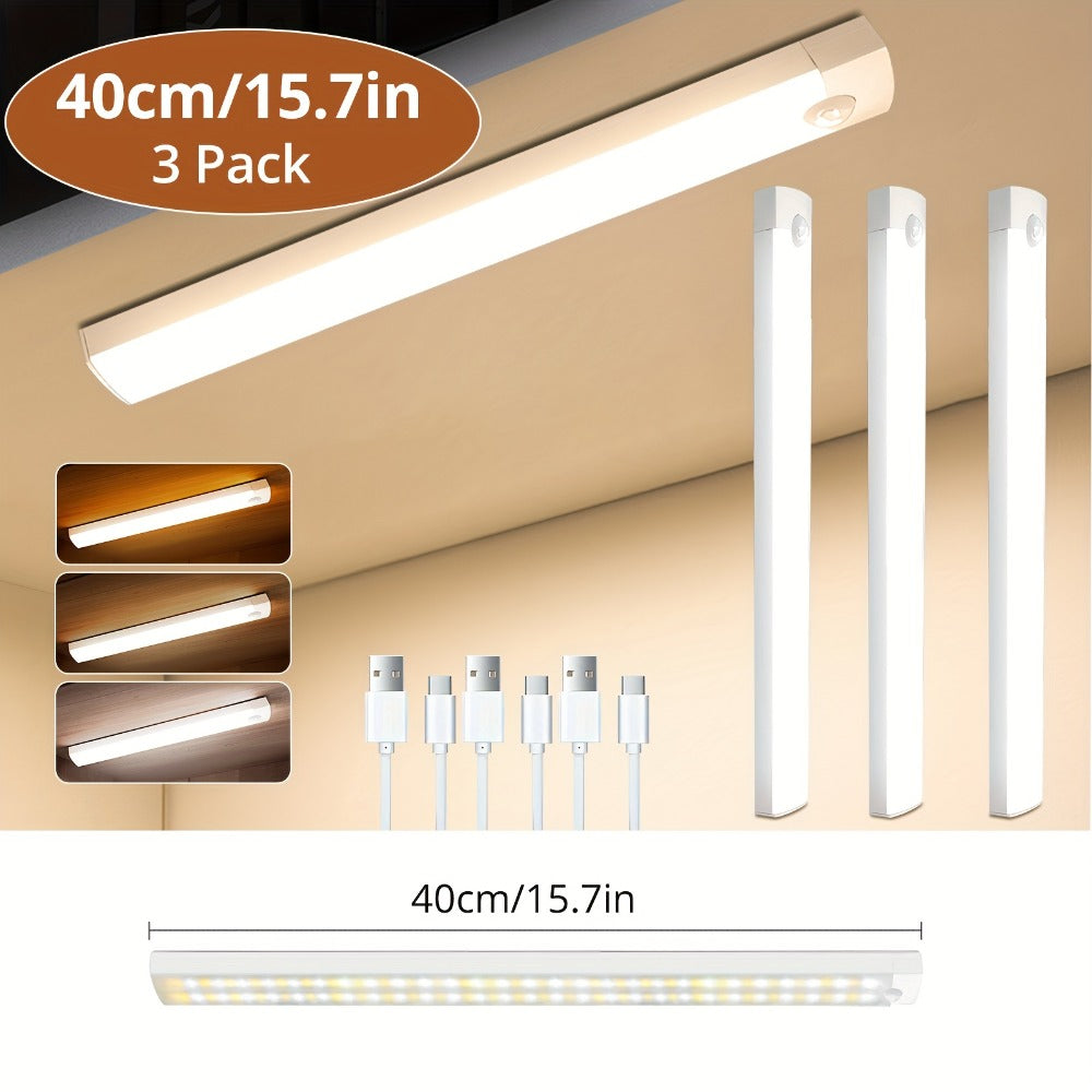 Motion Sensor Cabinet Light 3-Pack – 3-Color Temperature Dimmable Under Counter Closet Light, Wireless Magnetic USB Rechargeable for Kitchen, Wardrobe, Stairs, Hallway & Vanity (11 - product image 7