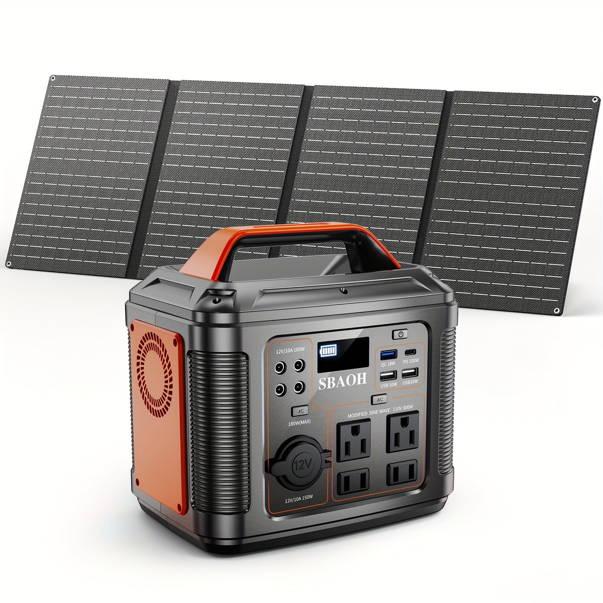 Portable Power Station 296Wh 80000mAh Solar Generator W/ 100W PD Fast Charging, 13 Outlets, Digital Display, Lithium-ion Battery for Outdoor Solar Lights - product image 4