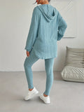 Autumn and Winter Women's 2pcs Casual Warm Drawstring Long Sleeve Hoodie and Joggers Set, Daily Holiday Home Indoor Comfort Wear, Women's Warm Set, Autumn and - product image 2
