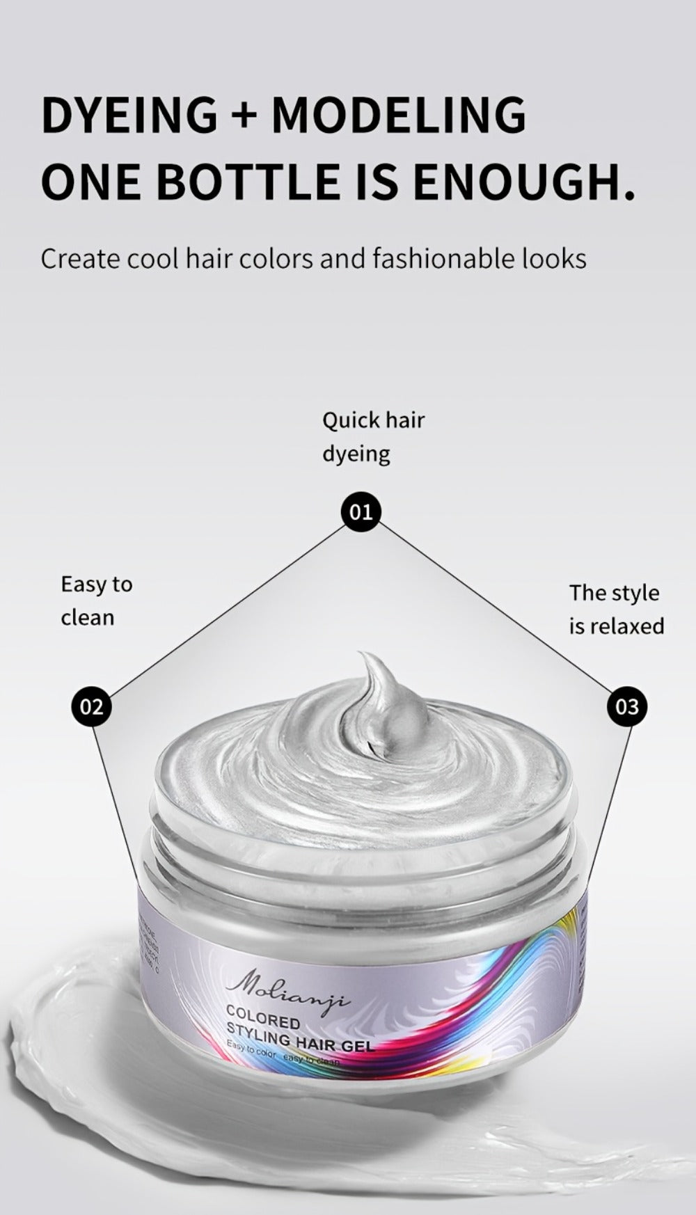 Hair Color Wax Temporary Hair Dye 3.53oz — 9 Vivid Shades, Easy Wash, Non-Damaging, Mixable Colors for Halloween Carnival Festival Cosplay Party - product image 20