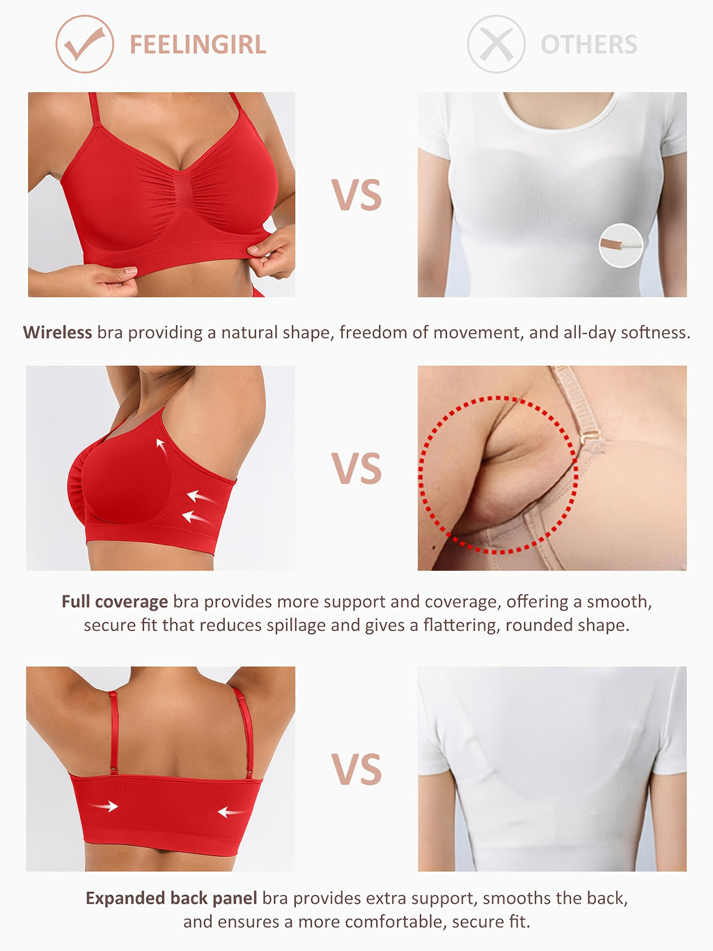 Women's Push-Up Seamless Bra with Breathable Design and Back Control - product image 31