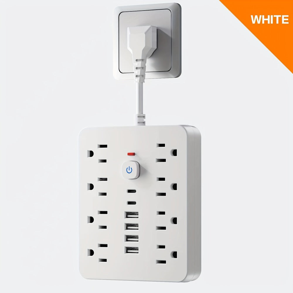 Outlet Extender Power Strip Wall Mountable 14-in-1 10-in-1 with 8 AC Outlets 6 USB Ports 2 USB-C One-Touch Control Switch Overload Protection Short Cord Design for Home Office Scho - product image 6